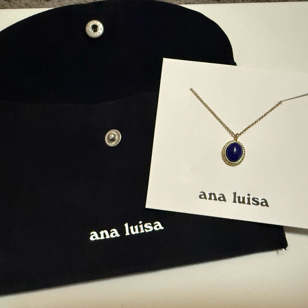 Gold and Blue Pendant Necklace